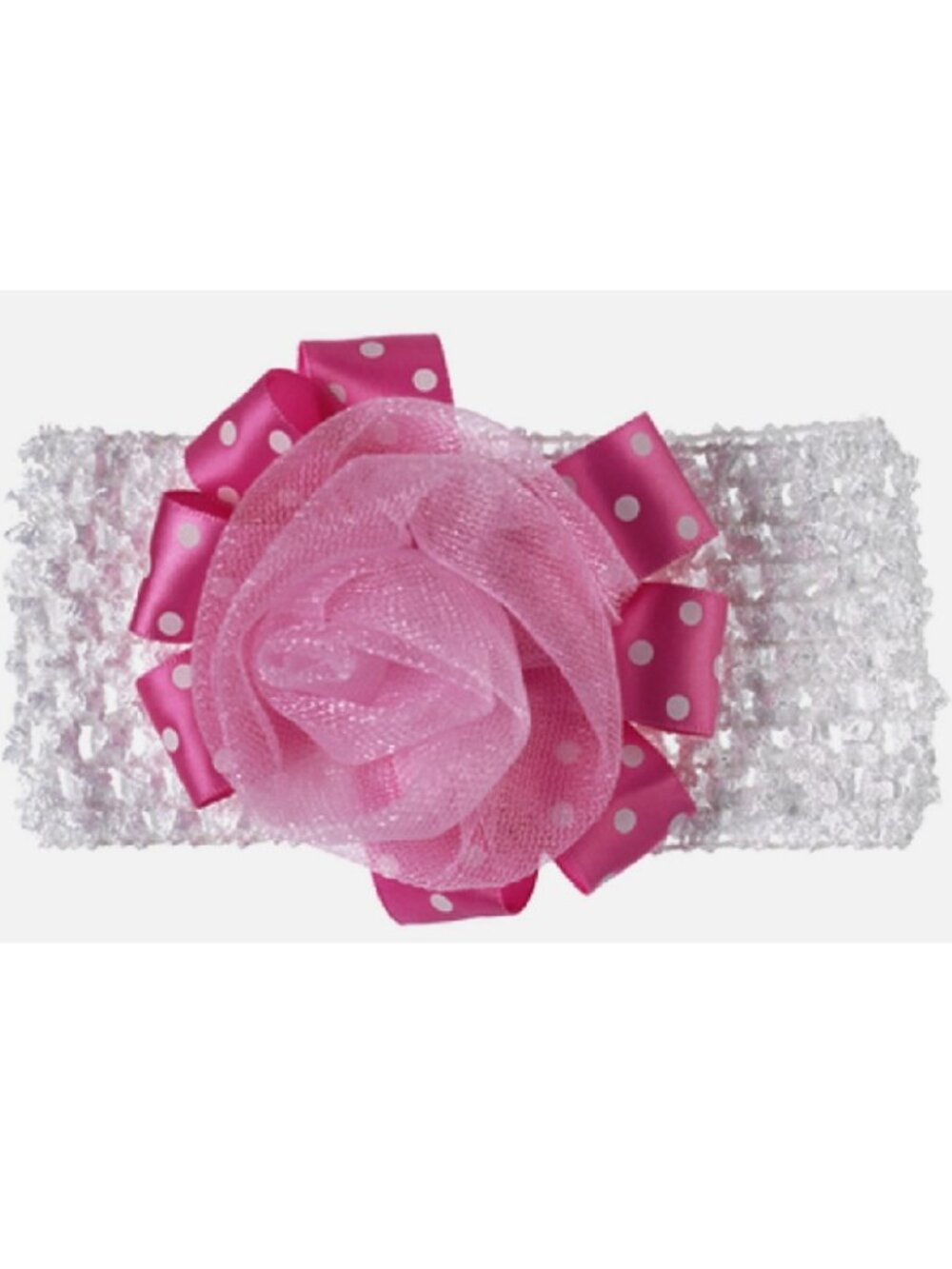 Sweet Baby Girl Pink and White Flower Headband